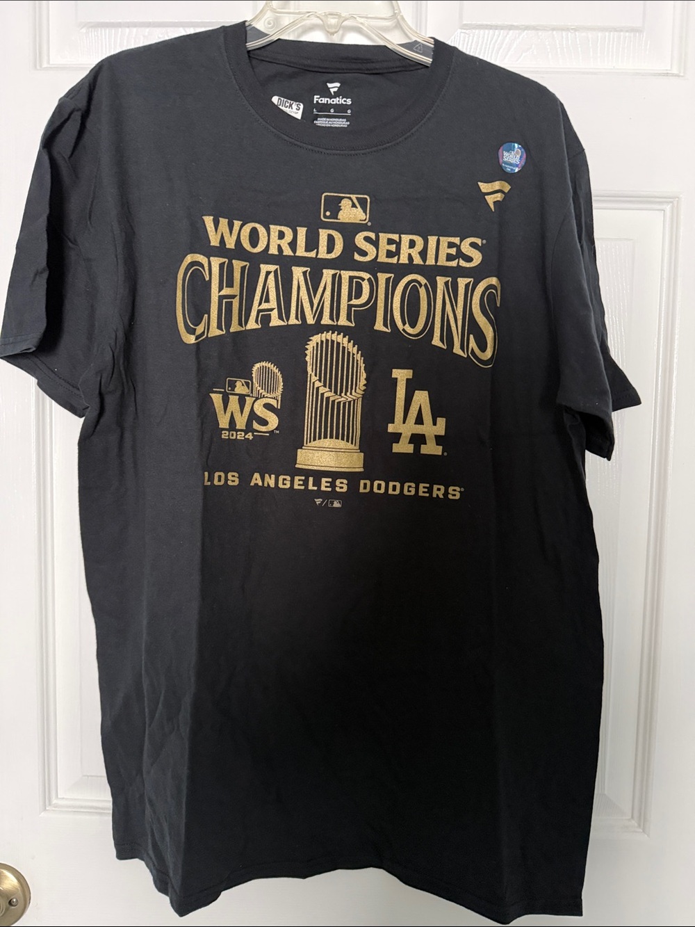 Fanatics Los Angeles Dodgers Black & Gold World Series Champions T-Shirt